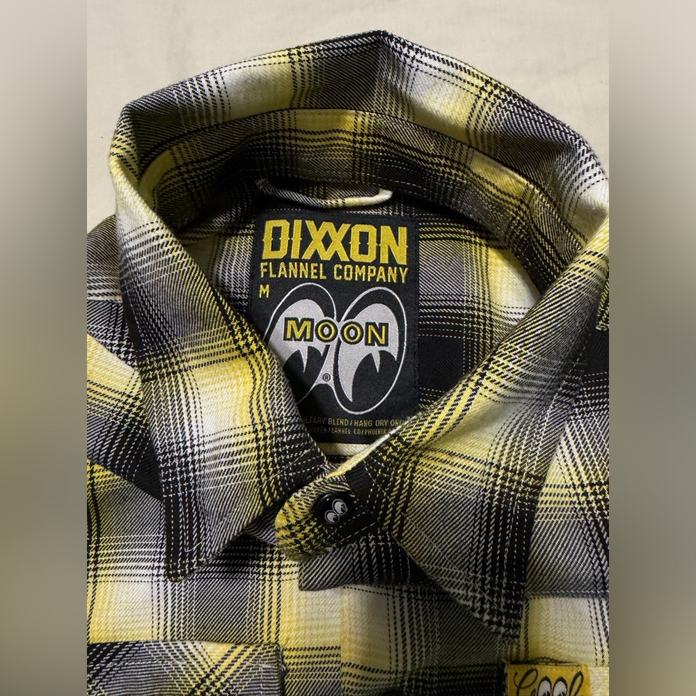 Dixxon Flannel Company x Mooneyes Yellow and Black Plaid Flannel Shirt